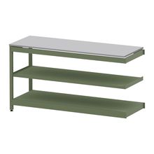 コモンファニチャー　CUSL-186TNA-QF　シェルフ ロー アジャスタータイプ 連増 樹脂エッジ　W1800×D600×H950［グリーン×ライトグレー］