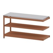 コモンファニチャー　CUSL-186TNA-RF　シェルフ ロー アジャスタータイプ 連増 樹脂エッジ　W1800×D600×H950［オレンジ×ライトグレー］