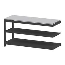 コモンファニチャー　CUSL-186TNA-TF　シェルフ ロー アジャスタータイプ 連増 樹脂エッジ　W1800×D600×H950［ブラック×ライトグレー］