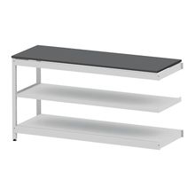 コモンファニチャー　CUSL-186TNA-WC　シェルフ ロー アジャスタータイプ 連増 樹脂エッジ　W1800×D600×H950［ホワイトグレー×ダークグレー］