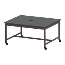 コモンファニチャー　CUT-152NHC-HC　ワークベンチ キャスター脚 ロータイプ 樹脂エッジ　W1500×D1200×H720［ブラウン×ダークグレー］