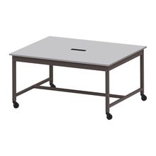 コモンファニチャー　CUT-152NHC-HF　ワークベンチ キャスター脚 ロータイプ 樹脂エッジ　W1500×D1200×H720［ブラウン×ライトグレー］