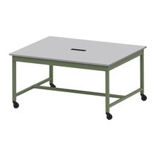 コモンファニチャー　CUT-152NHC-QF　ワークベンチ キャスター脚 ロータイプ 樹脂エッジ　W1500×D1200×H720［グリーン×ライトグレー］