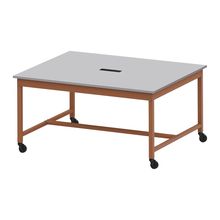 コモンファニチャー　CUT-152NHC-RF　ワークベンチ キャスター脚 ロータイプ 樹脂エッジ　W1500×D1200×H720［オレンジ×ライトグレー］