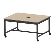 コモンファニチャー　CUT-152NHC-TE　ワークベンチ キャスター脚 ロータイプ 樹脂エッジ　W1500×D1200×H720［ブラック×ベージュ］