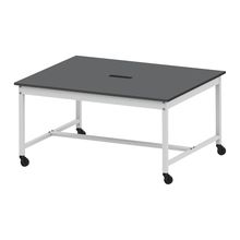 コモンファニチャー　CUT-152NHC-WC　ワークベンチ キャスター脚 ロータイプ 樹脂エッジ　W1500×D1200×H720［ホワイトグレー×ダークグレー］