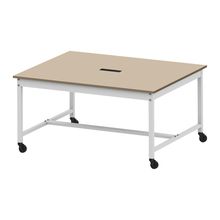 コモンファニチャー　CUT-152NHC-WE　ワークベンチ キャスター脚 ロータイプ 樹脂エッジ　W1500×D1200×H720［ホワイトグレー×ベージュ］