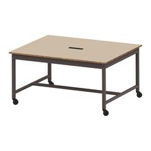 コモンファニチャー　CUT-152WHC-HE　ワークベンチ キャスター脚 ロータイプ　W1500×D1200×H720［ブラウン×ベージュ］