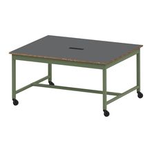 コモンファニチャー　CUT-152WHC-QC　ワークベンチ キャスター脚 ロータイプ　W1500×D1200×H720［グリーン×ダークグレー］
