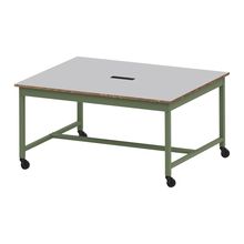 コモンファニチャー　CUT-152WHC-QF　ワークベンチ キャスター脚 ロータイプ　W1500×D1200×H720［グリーン×ライトグレー］
