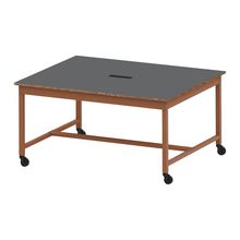 コモンファニチャー　CUT-152WHC-RC　ワークベンチ キャスター脚 ロータイプ　W1500×D1200×H720［オレンジ×ダークグレー］