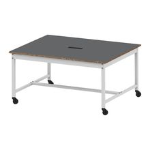 コモンファニチャー　CUT-152WHC-WC　ワークベンチ キャスター脚 ロータイプ　W1500×D1200×H720［ホワイトグレー×ダークグレー］