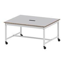 コモンファニチャー　CUT-152WHC-WF　ワークベンチ キャスター脚 ロータイプ　W1500×D1200×H720［ホワイトグレー×ライトグレー］