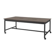 コモンファニチャー　CUT-212KHC-TN　ワークベンチ キャスター脚 ロータイプ 木目天板　W2100×D1200×H720［ブラック×ノルディックバーチ］