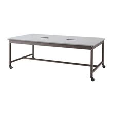 コモンファニチャー　CUT-212NHC-HF　ワークベンチ キャスター脚 ロータイプ 樹脂エッジ　W2100×D1200×H720［ブラウン×ライトグレー］