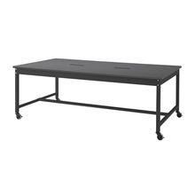 コモンファニチャー　CUT-212NHC-TC　ワークベンチ キャスター脚 ロータイプ 樹脂エッジ　W2100×D1200×H720［ブラック×ダークグレー］