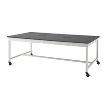 コモンファニチャー　CUT-212NHC-WC　ワークベンチ キャスター脚 ロータイプ 樹脂エッジ　W2100×D1200×H720［ホワイトグレー×ダークグレー］