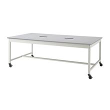コモンファニチャー　CUT-212NHC-WF　ワークベンチ キャスター脚 ロータイプ 樹脂エッジ　W2100×D1200×H720［ホワイトグレー×ライトグレー］