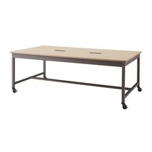 コモンファニチャー　CUT-212WHC-HE　ワークベンチ キャスター脚 ロータイプ　W2100×D1200×H720［ブラウン×ベージュ］