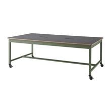 コモンファニチャー　CUT-212WHC-QC　ワークベンチ キャスター脚 ロータイプ　W2100×D1200×H720［グリーン×ダークグレー］