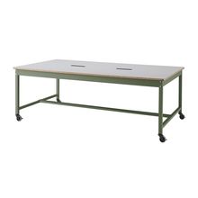 コモンファニチャー　CUT-212WHC-QF　ワークベンチ キャスター脚 ロータイプ　W2100×D1200×H720［グリーン×ライトグレー］