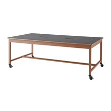 コモンファニチャー　CUT-212WHC-RC　ワークベンチ キャスター脚 ロータイプ　W2100×D1200×H720［オレンジ×ダークグレー］