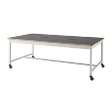 コモンファニチャー　CUT-212WHC-WC　ワークベンチ キャスター脚 ロータイプ　W2100×D1200×H720［ホワイトグレー×ダークグレー］