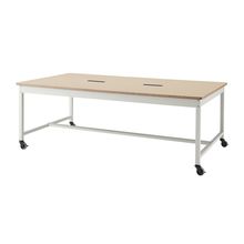 コモンファニチャー　CUT-212WHC-WE　ワークベンチ キャスター脚 ロータイプ　W2100×D1200×H720［ホワイトグレー×ベージュ］