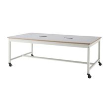 コモンファニチャー　CUT-212WHC-WF　ワークベンチ キャスター脚 ロータイプ　W2100×D1200×H720［ホワイトグレー×ライトグレー］