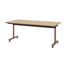 コモンファニチャー　CUTF-189KNC-RD　折りたたみテーブル 木目天板　W1800×D900×H720［オレンジ×オークライト］