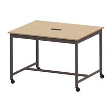 コモンファニチャー　CUTH-152KHC-HD　ワークベンチ キャスター脚 ハイタイプ 木目天板　W1500×D1200×H1000［ブラウン×オークライト］