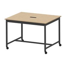 コモンファニチャー　CUTH-152KHC-TD　ワークベンチ キャスター脚 ハイタイプ 木目天板　W1500×D1200×H1000［ブラック×オークライト］