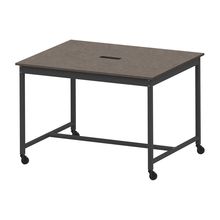 コモンファニチャー　CUTH-152KHC-TN　ワークベンチ キャスター脚 ハイタイプ 木目天板　W1500×D1200×H1000［ブラック×ノルディックバーチ］