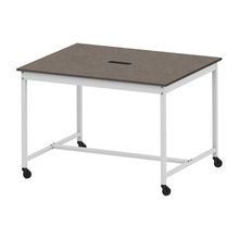 コモンファニチャー　CUTH-152KHC-WN　ワークベンチ キャスター脚 ハイタイプ 木目天板　W1500×D1200×H1000［ホワイトグレー×ノルディックバーチ］