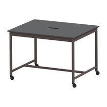 コモンファニチャー　CUTH-152NHC-HC　ワークベンチ キャスター脚 ハイタイプ 樹脂エッジ　W1500×D1200×H1000［ブラウン×ダークグレー］