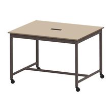 コモンファニチャー　CUTH-152NHC-HE　ワークベンチ キャスター脚 ハイタイプ 樹脂エッジ　W1500×D1200×H1000［ブラウン×ベージュ］