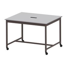 コモンファニチャー　CUTH-152NHC-HF　ワークベンチ キャスター脚 ハイタイプ 樹脂エッジ　W1500×D1200×H1000［ブラウン×ライトグレー］