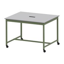 コモンファニチャー　CUTH-152NHC-QF　ワークベンチ キャスター脚 ハイタイプ 樹脂エッジ　W1500×D1200×H1000［グリーン×ライトグレー］