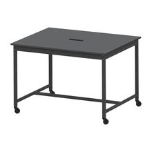 コモンファニチャー　CUTH-152NHC-TC　ワークベンチ キャスター脚 ハイタイプ 樹脂エッジ　W1500×D1200×H1000［ブラック×ダークグレー］