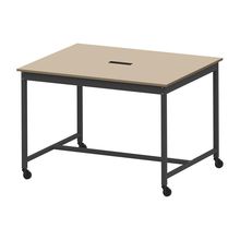 コモンファニチャー　CUTH-152NHC-TE　ワークベンチ キャスター脚 ハイタイプ 樹脂エッジ　W1500×D1200×H1000［ブラック×ベージュ］