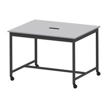 コモンファニチャー　CUTH-152NHC-TF　ワークベンチ キャスター脚 ハイタイプ 樹脂エッジ　W1500×D1200×H1000［ブラック×ライトグレー］