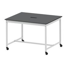 コモンファニチャー　CUTH-152NHC-WC　ワークベンチ キャスター脚 ハイタイプ 樹脂エッジ　W1500×D1200×H1000［ホワイトグレー×ダークグレー］