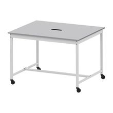 コモンファニチャー　CUTH-152NHC-WF　ワークベンチ キャスター脚 ハイタイプ 樹脂エッジ　W1500×D1200×H1000［ホワイトグレー×ライトグレー］