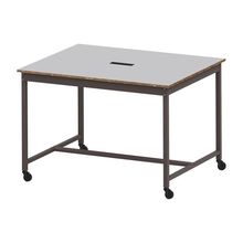 コモンファニチャー　CUTH-152WHC-HF　ワークベンチ キャスター脚 ハイタイプ　W1500×D1200×H1000［ブラウン×ライトグレー］