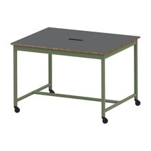 コモンファニチャー　CUTH-152WHC-QC　ワークベンチ キャスター脚 ハイタイプ　W1500×D1200×H1000［グリーン×ダークグレー］