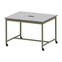 コモンファニチャー　CUTH-152WHC-QF　ワークベンチ キャスター脚 ハイタイプ　W1500×D1200×H1000［グリーン×ライトグレー］