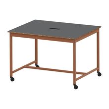 コモンファニチャー　CUTH-152WHC-RC　ワークベンチ キャスター脚 ハイタイプ　W1500×D1200×H1000［オレンジ×ダークグレー］