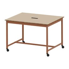 コモンファニチャー　CUTH-152WHC-RE　ワークベンチ キャスター脚 ハイタイプ　W1500×D1200×H1000［オレンジ×ベージュ］