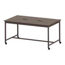 コモンファニチャー　CUTH-212KHC-HN　ワークベンチ キャスター脚 ハイタイプ 木目天板　W2100×D1200×H1000［ブラウン×ノルディックバーチ］