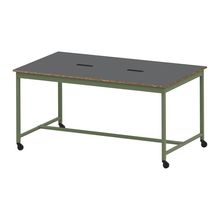 コモンファニチャー　CUTH-212WHC-QC　ワークベンチ キャスター脚 ハイタイプ　W2100×D1200×H1000［グリーン×ダークグレー］